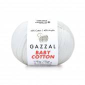 Пряжа Gazzal BABY COTTON (Цвет: 3410 белый)