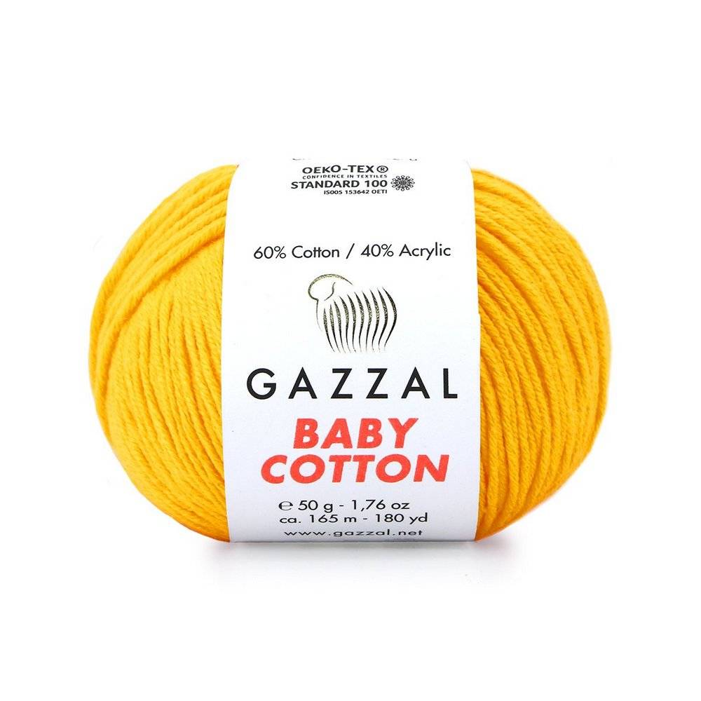 Пряжа Gazzal BABY COTTON (Цвет: 3417 желтый)