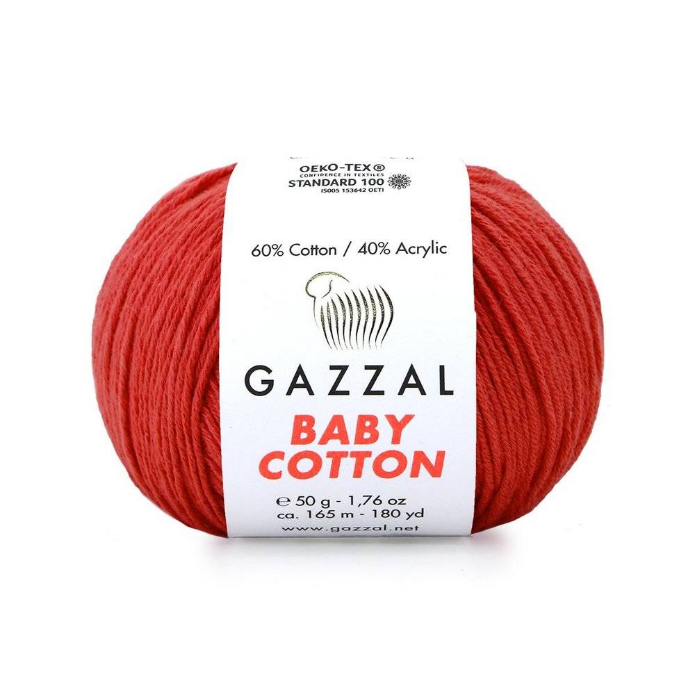 Пряжа Gazzal BABY COTTON (Цвет: 3418 коралл)