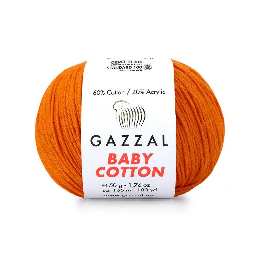 Пряжа Gazzal BABY COTTON (Цвет: 3419 оранжевый)