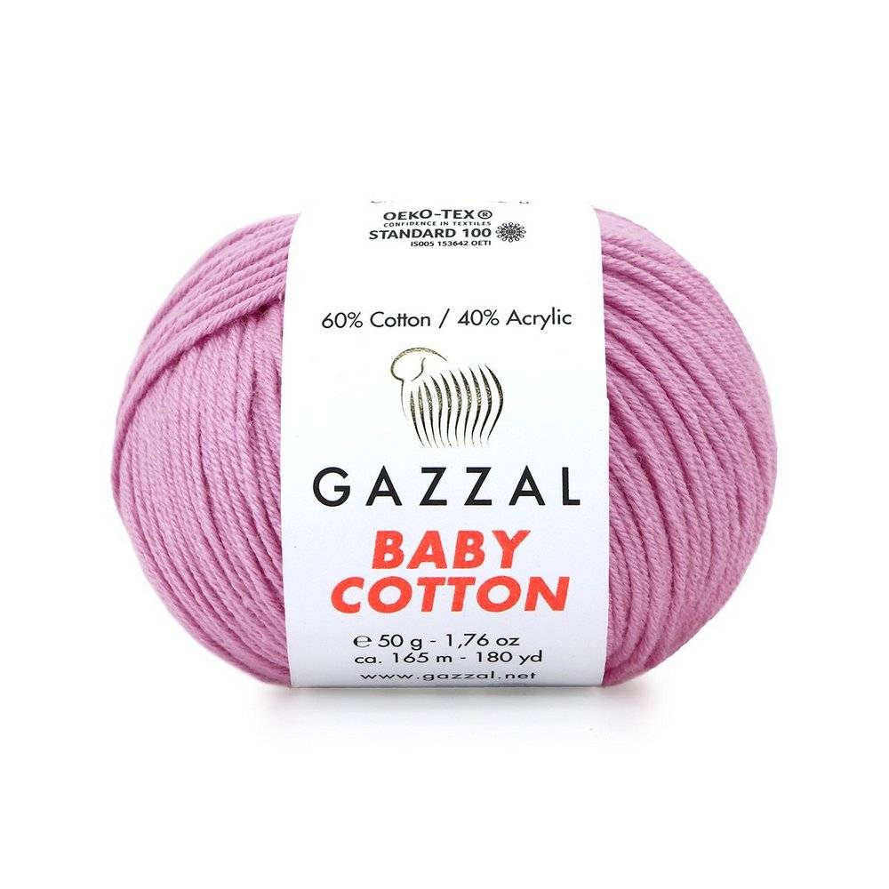 Пряжа Gazzal BABY COTTON (Цвет: 3422 розовый)