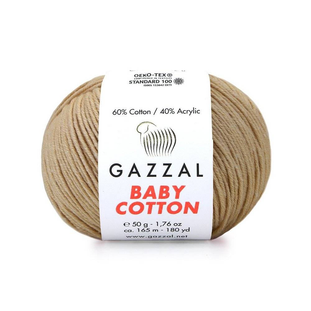 Пряжа Gazzal BABY COTTON (Цвет: 3424 бежевый)