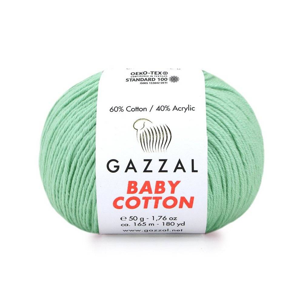 Пряжа Gazzal BABY COTTON (Цвет: 3425 мята)