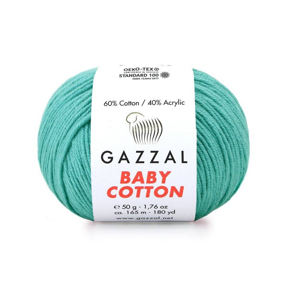 Пряжа Gazzal BABY COTTON (Цвет: 3426 светлый изумруд)