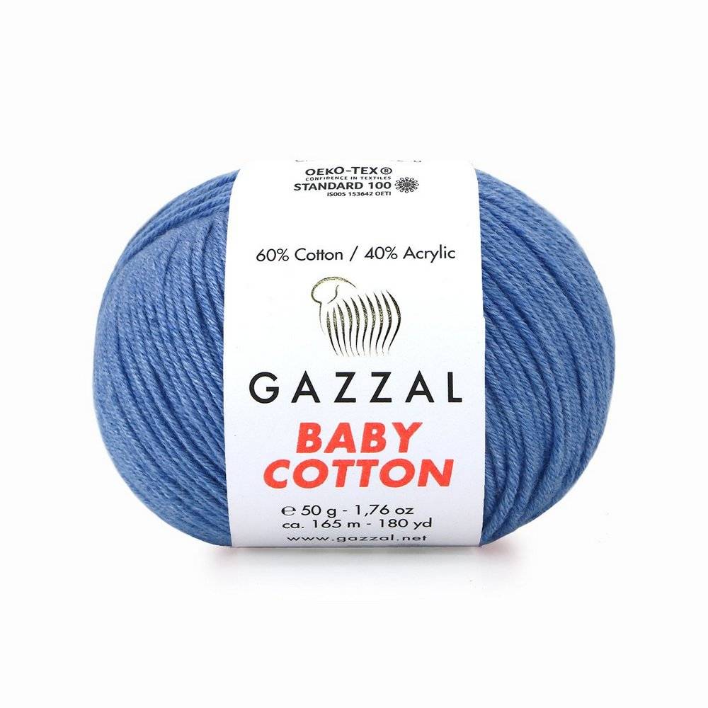 Пряжа Gazzal BABY COTTON (Цвет: 3431 джинсовый)