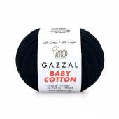 Пряжа Gazzal BABY COTTON (Цвет: 3433 черный)