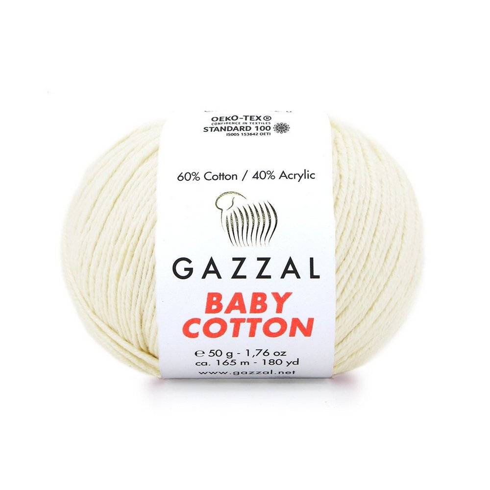 Пряжа Gazzal BABY COTTON (Цвет: 3437 молочный)