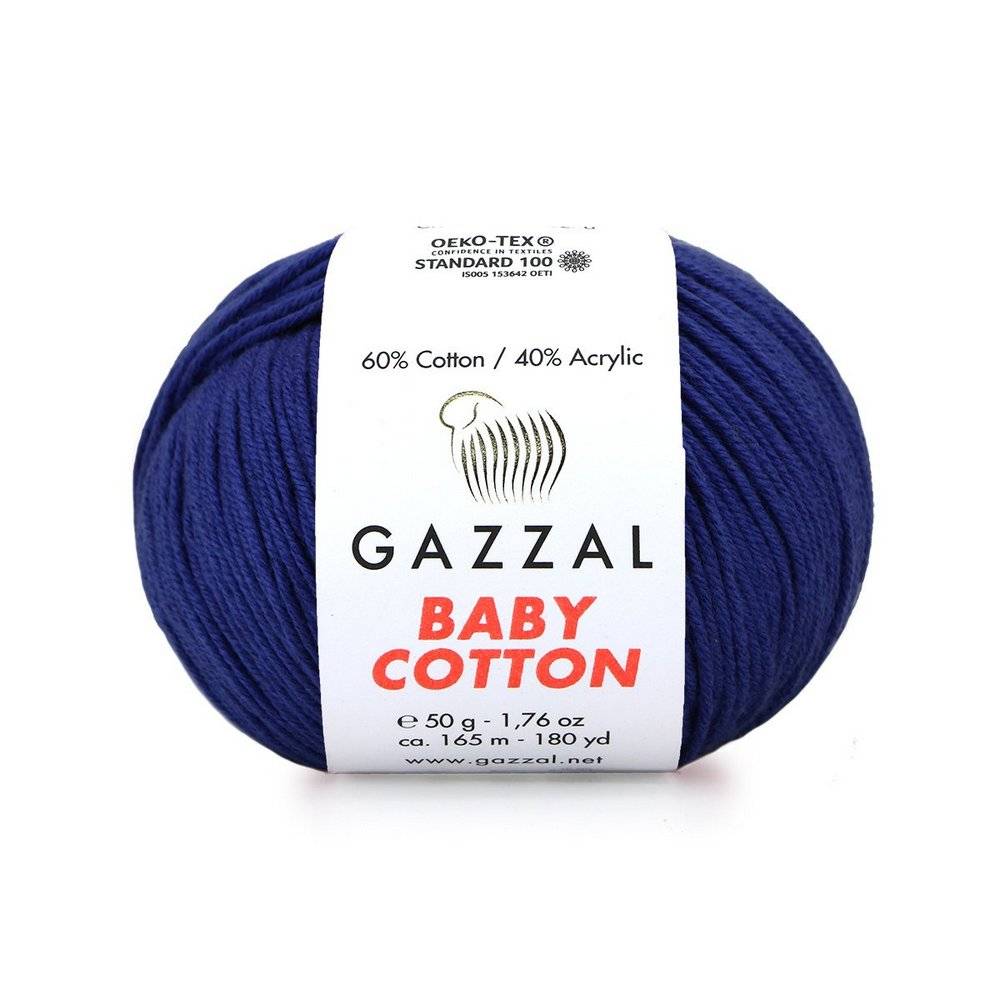 Пряжа Gazzal BABY COTTON (Цвет: 3438 темно-синий)