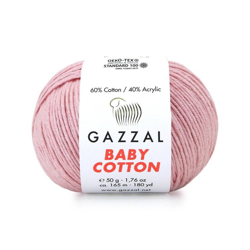 Пряжа Gazzal BABY COTTON (Цвет: 3444 пудра)