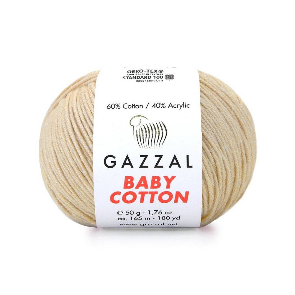 Пряжа Gazzal BABY COTTON (Цвет: 3445 теплый беж)