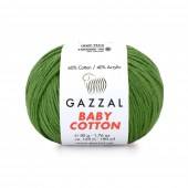 Пряжа Gazzal BABY COTTON (Цвет: 3449 зеленый)