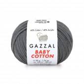 Пряжа Gazzal BABY COTTON (Цвет: 3450 темно-серый)