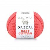 Пряжа Gazzal BABY COTTON (Цвет: 3460 яркий коралл)