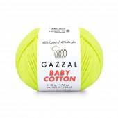 Пряжа Gazzal BABY COTTON (Цвет: 3462 лимон неон)