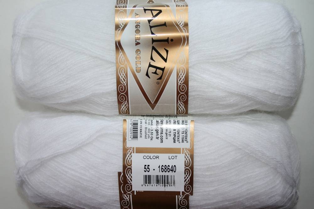 Пряжа Alize ANGORA GOLD (Цвет: 55 белый)