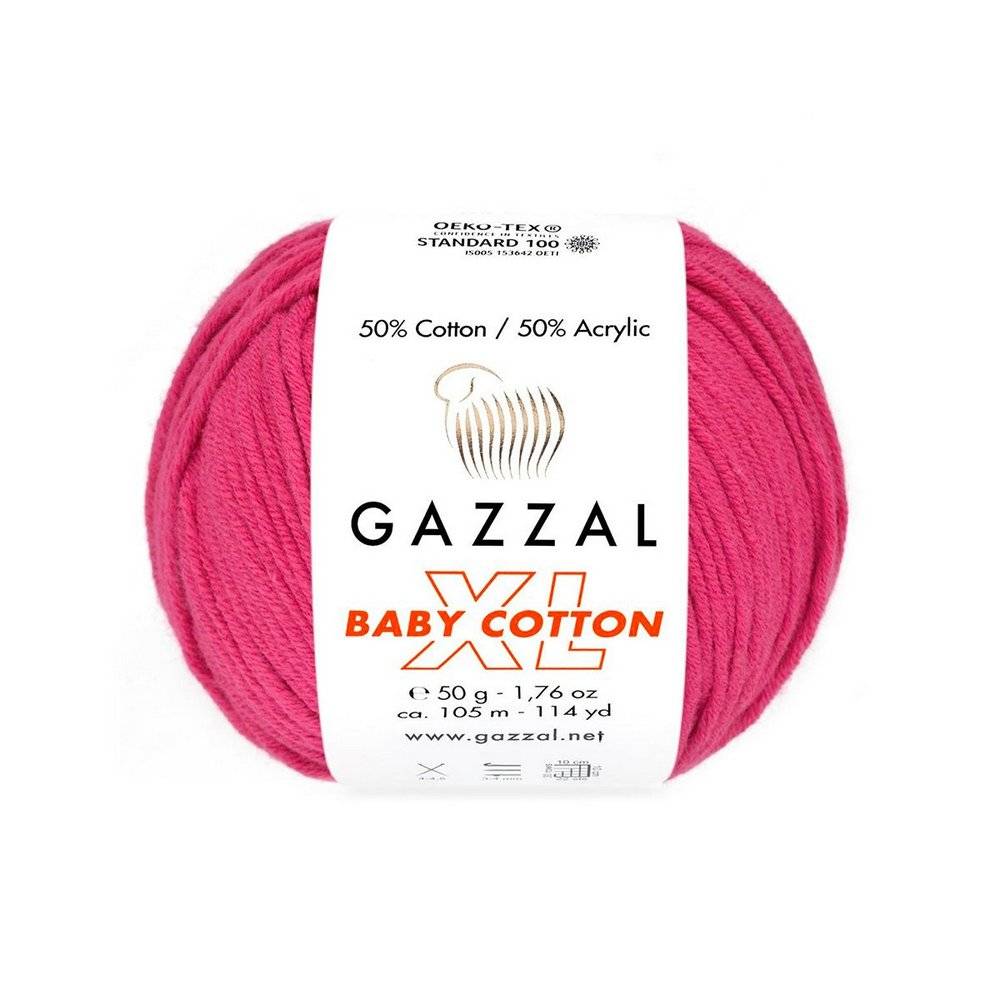 Пряжа Gazzal BABY COTTON XL (Цвет: 3415 малиновый)