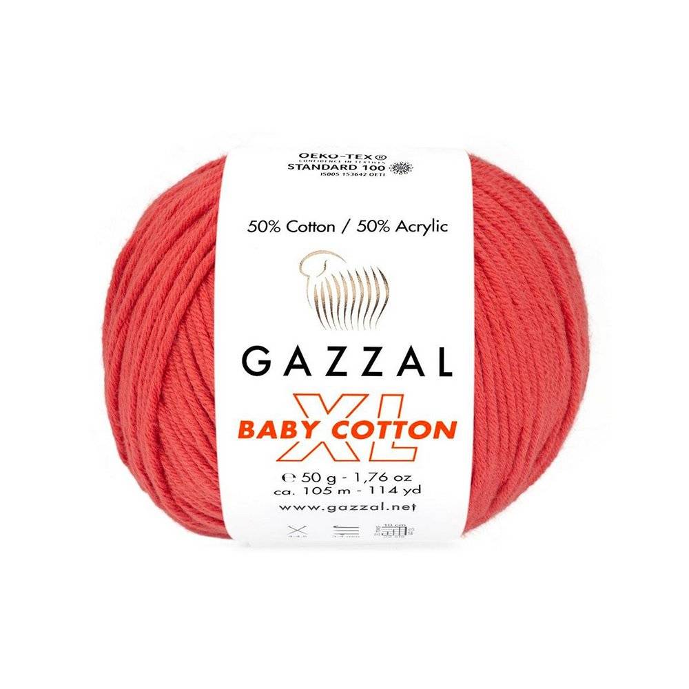 Пряжа Gazzal BABY COTTON XL (Цвет: 3418 коралл)