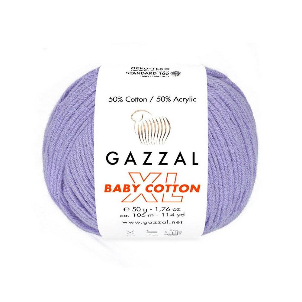 Пряжа Gazzal BABY COTTON XL (Цвет: 3420 светло-сиреневый)