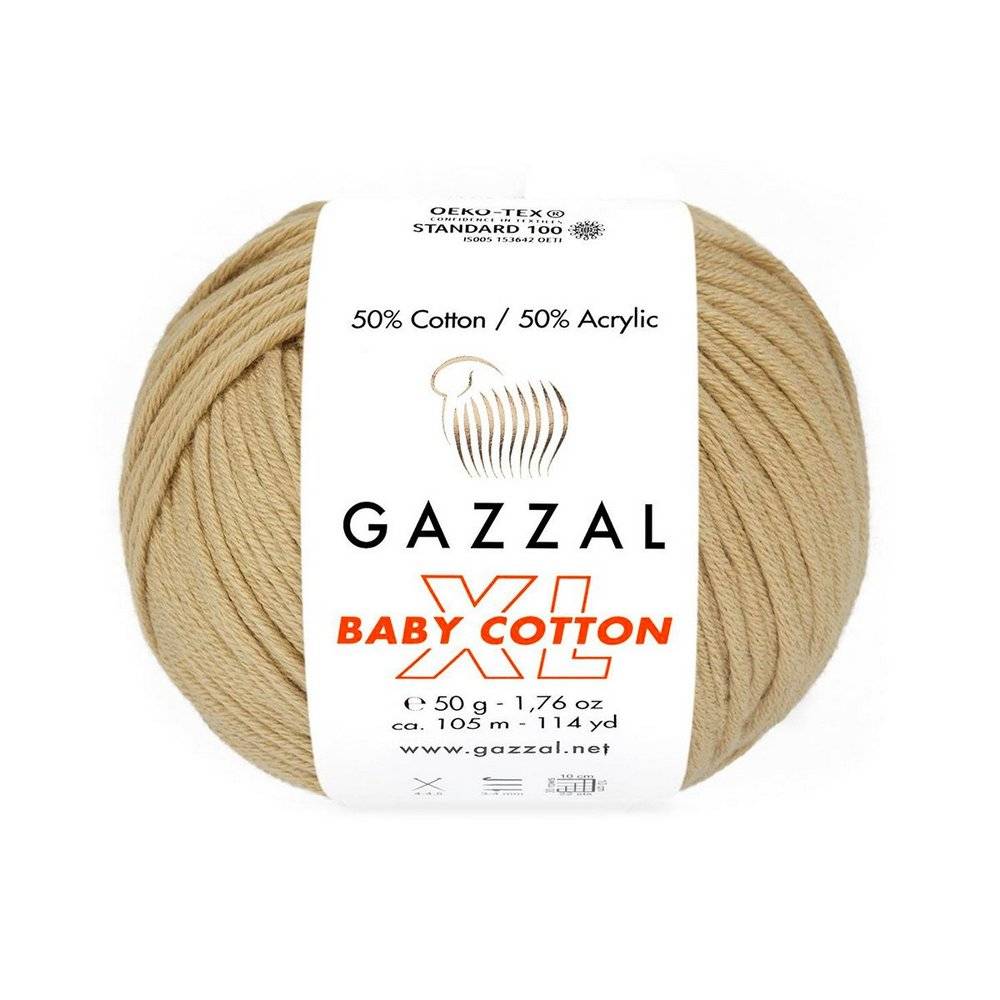 Пряжа Gazzal BABY COTTON XL (Цвет: 3424 бежевый)