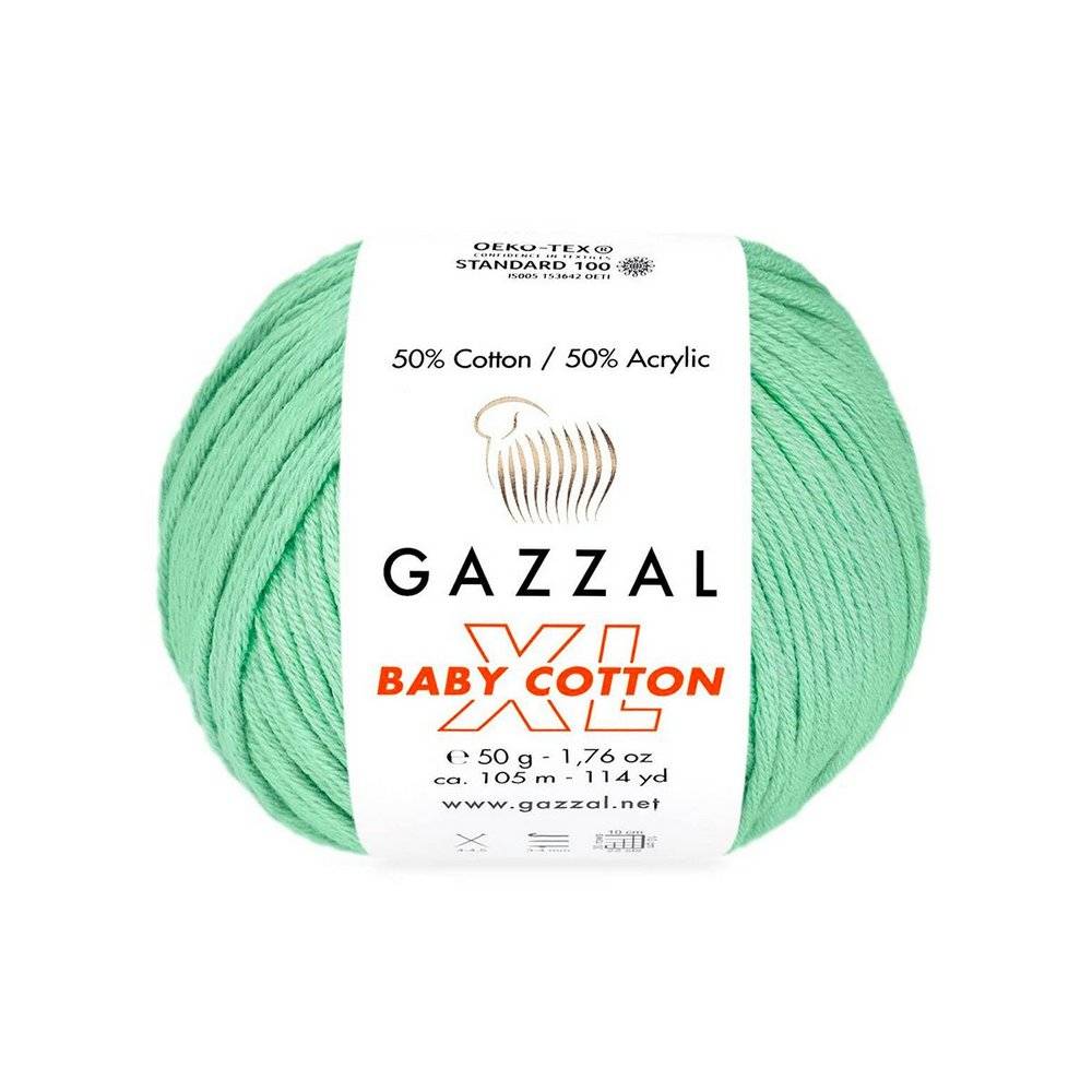 Пряжа Gazzal BABY COTTON XL (Цвет: 3425 светлая мята)