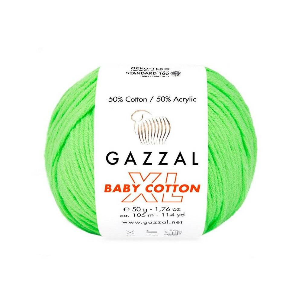 Пряжа Gazzal BABY COTTON XL (Цвет: 3427 салатовый)