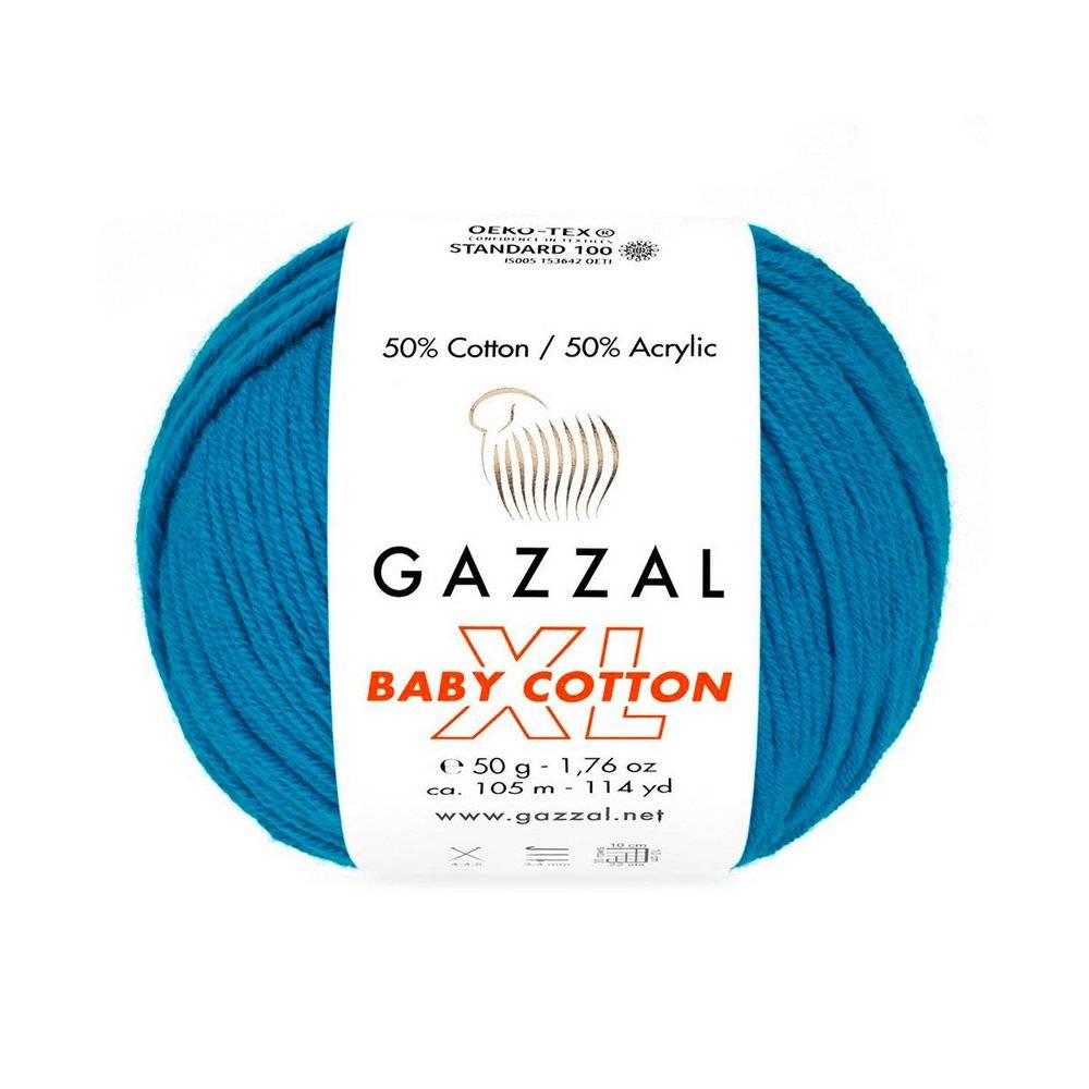 Пряжа Gazzal BABY COTTON XL (Цвет: 3428 темная бирюза)