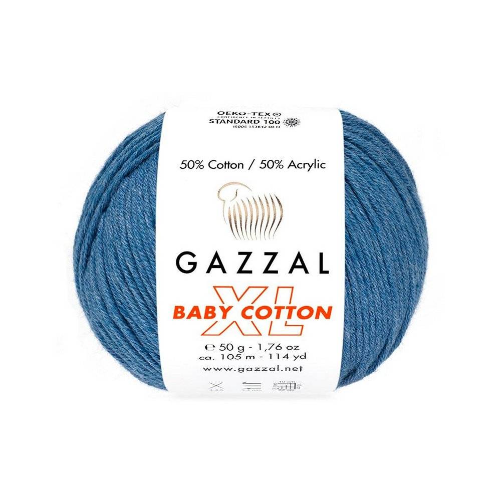 Пряжа Gazzal BABY COTTON XL (Цвет: 3431 джинсовый)