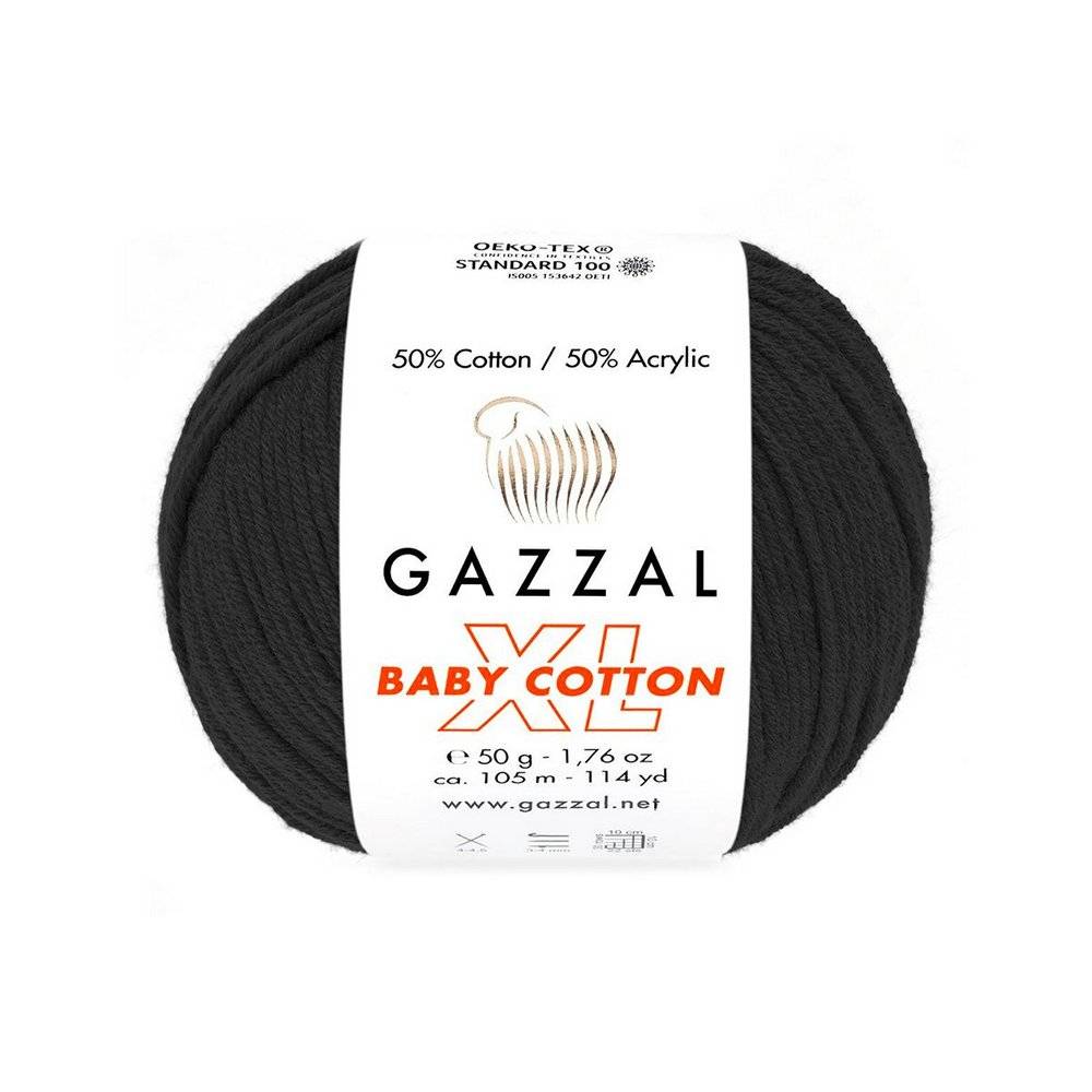 Пряжа Gazzal BABY COTTON XL (Цвет: 3433 черный)