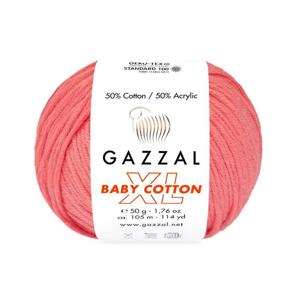 Пряжа Gazzal BABY COTTON XL (Цвет: 3435 коралл)