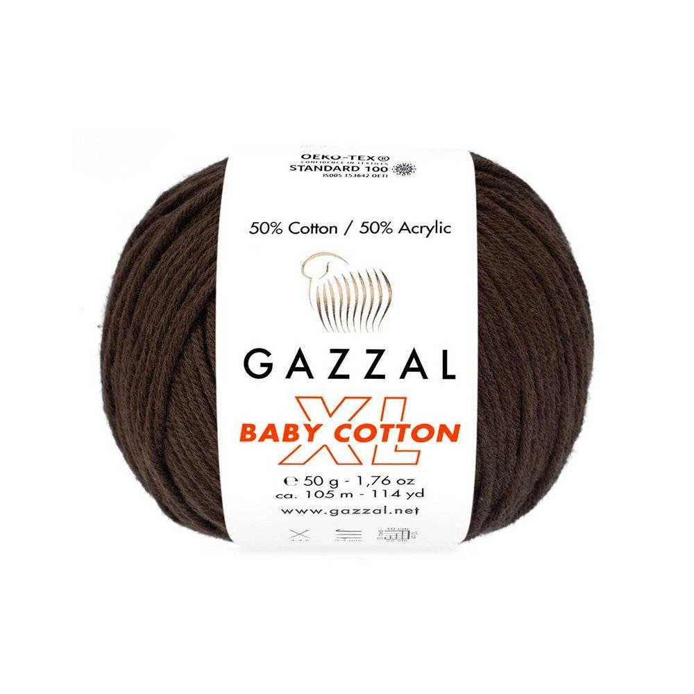 Пряжа Gazzal BABY COTTON XL (Цвет: 3436 коричневый)