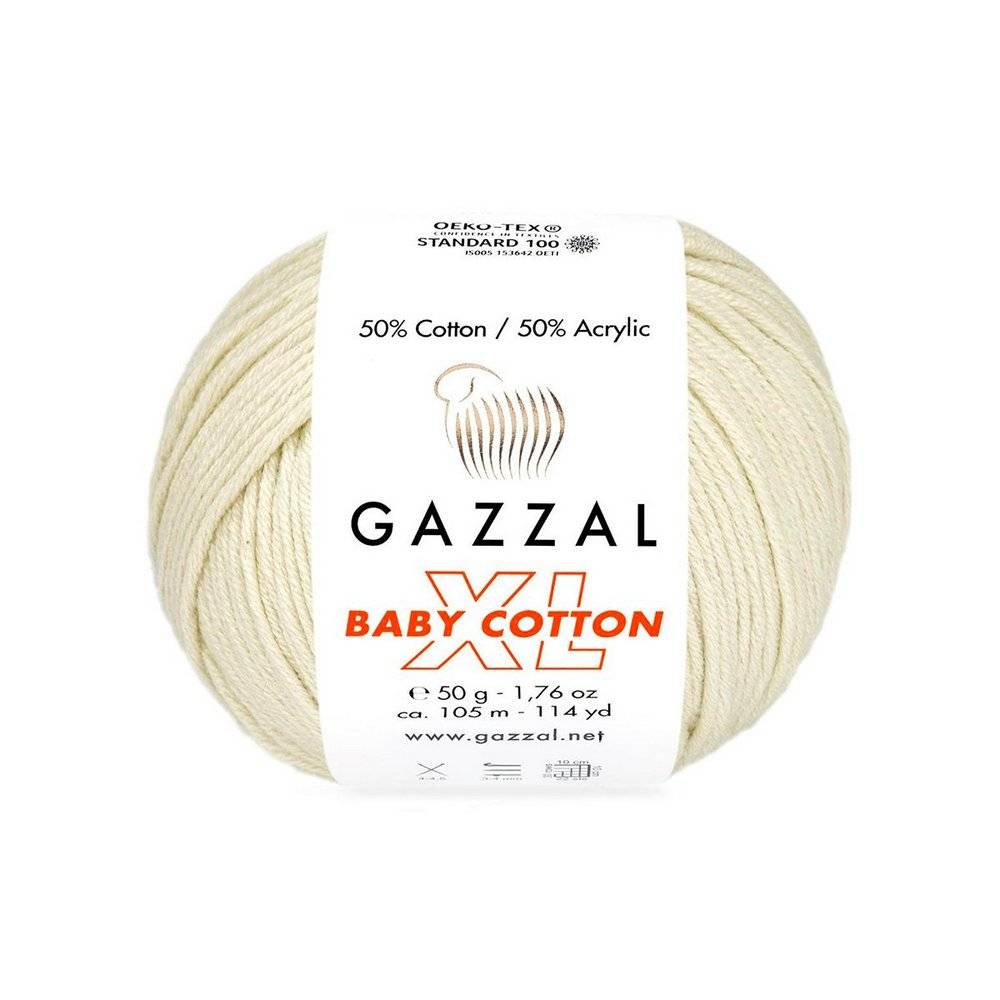 Пряжа Gazzal BABY COTTON XL (Цвет: 3437 молочный)