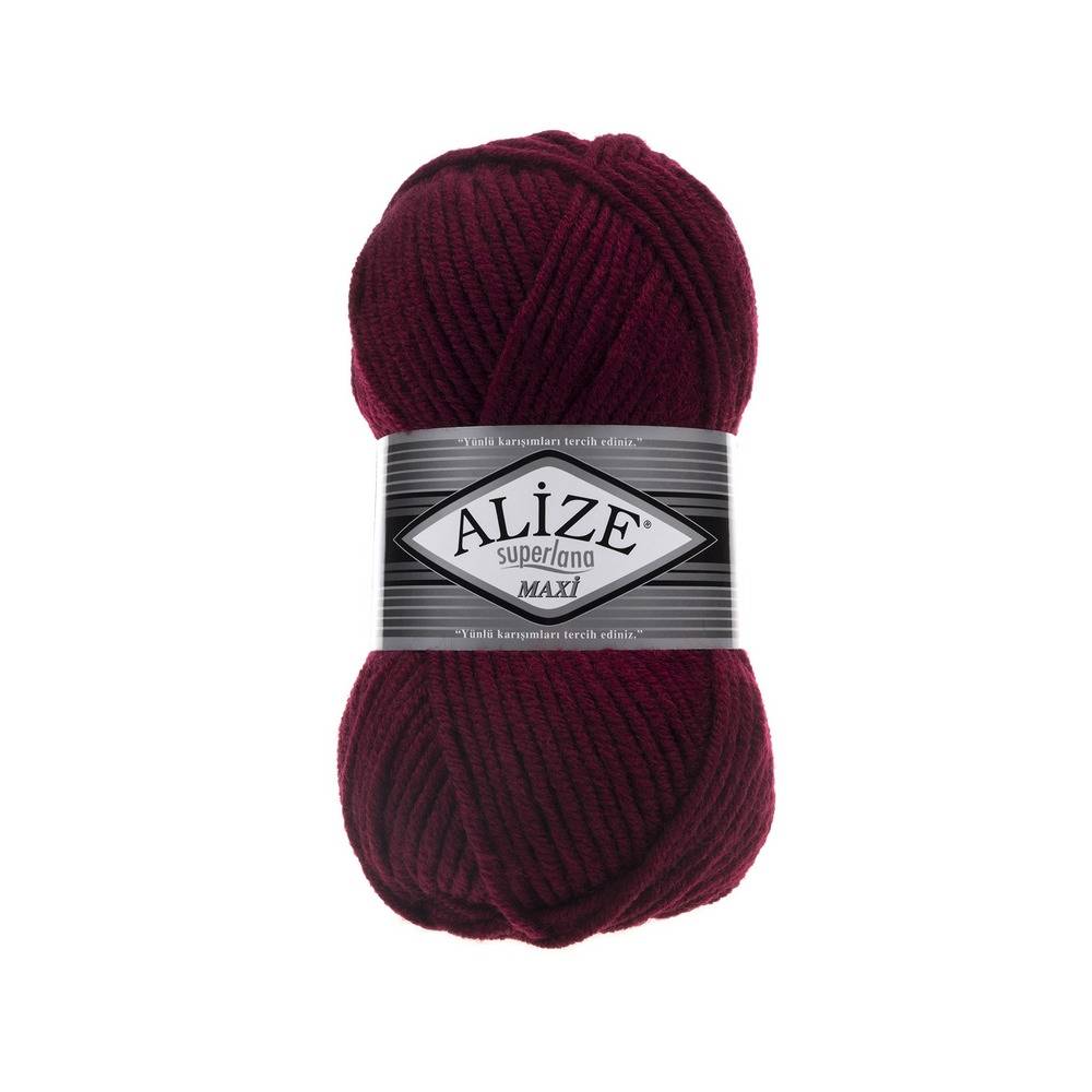 Пряжа Alize SUPERLANA MAXI (Цвет: 57 бордовый)