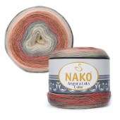 Пряжа Nako ANGORA LUKS COLOR (Цвет: 81913 кораллово-бежево-серый)