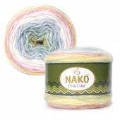 Пряжа Nako PERU COLOR (Цвет: 32182 желто-зелено-молочный)