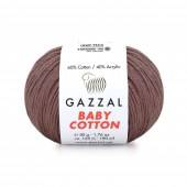 Пряжа Gazzal BABY COTTON (Цвет: 3455 какао)