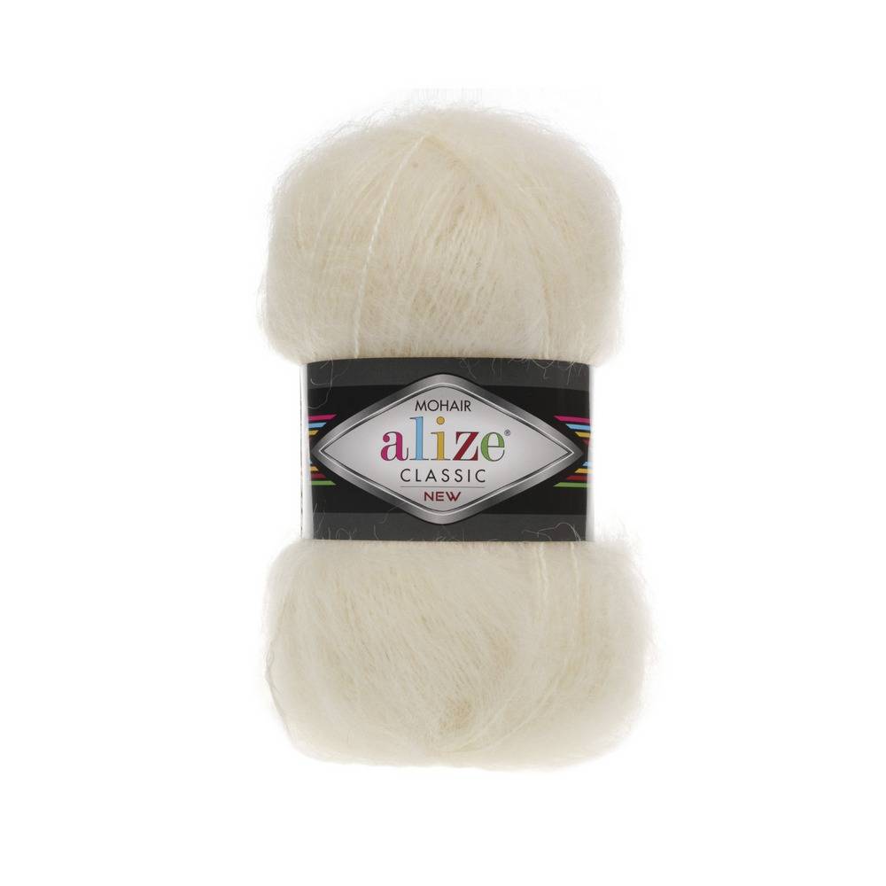 Пряжа Alize MOHAIR CLASSIC (Цвет: 01 кремовый)