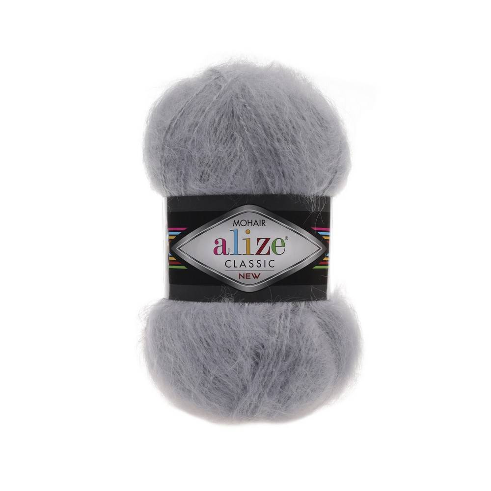 Пряжа Alize MOHAIR CLASSIC (Цвет: 21 серый)