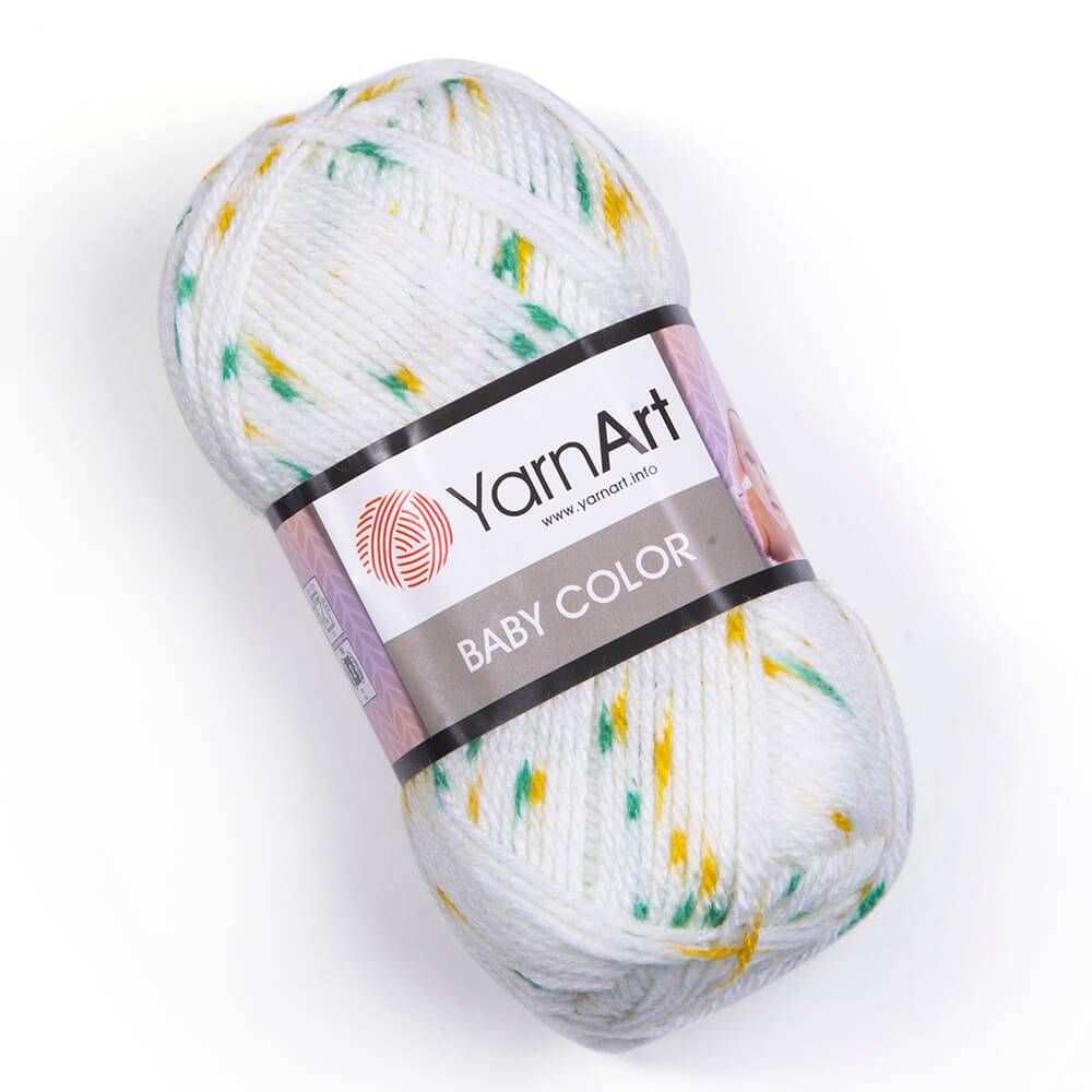 Пряжа Yarn Art BABY COLOR (Цвет: 5133 желто-зелено-белый)