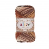 Пряжа Alize SUPERLANA KLASİK BATİK (Цвет: 3380 бело-коричневый)