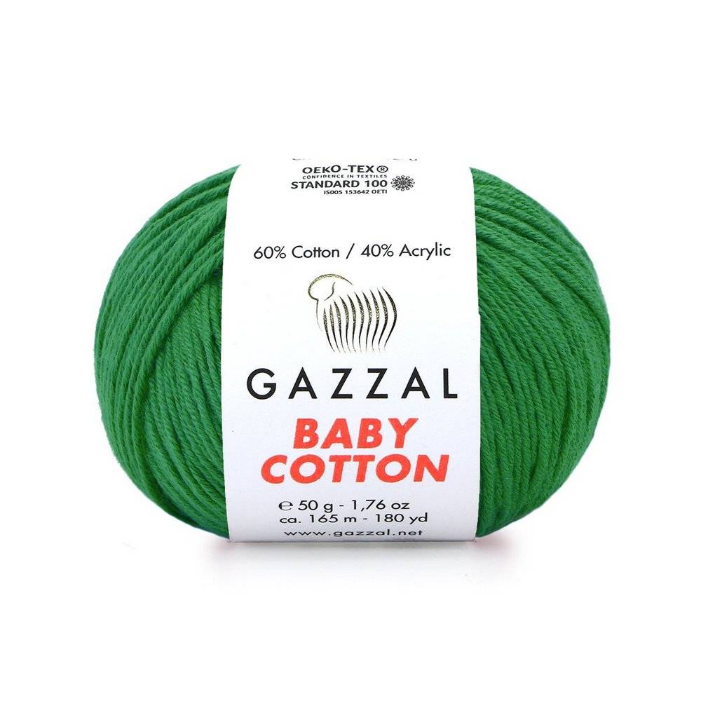 Пряжа Gazzal BABY COTTON (Цвет: 3456 изумруд)