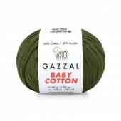 Пряжа Gazzal BABY COTTON (Цвет: 3463 оливковый)