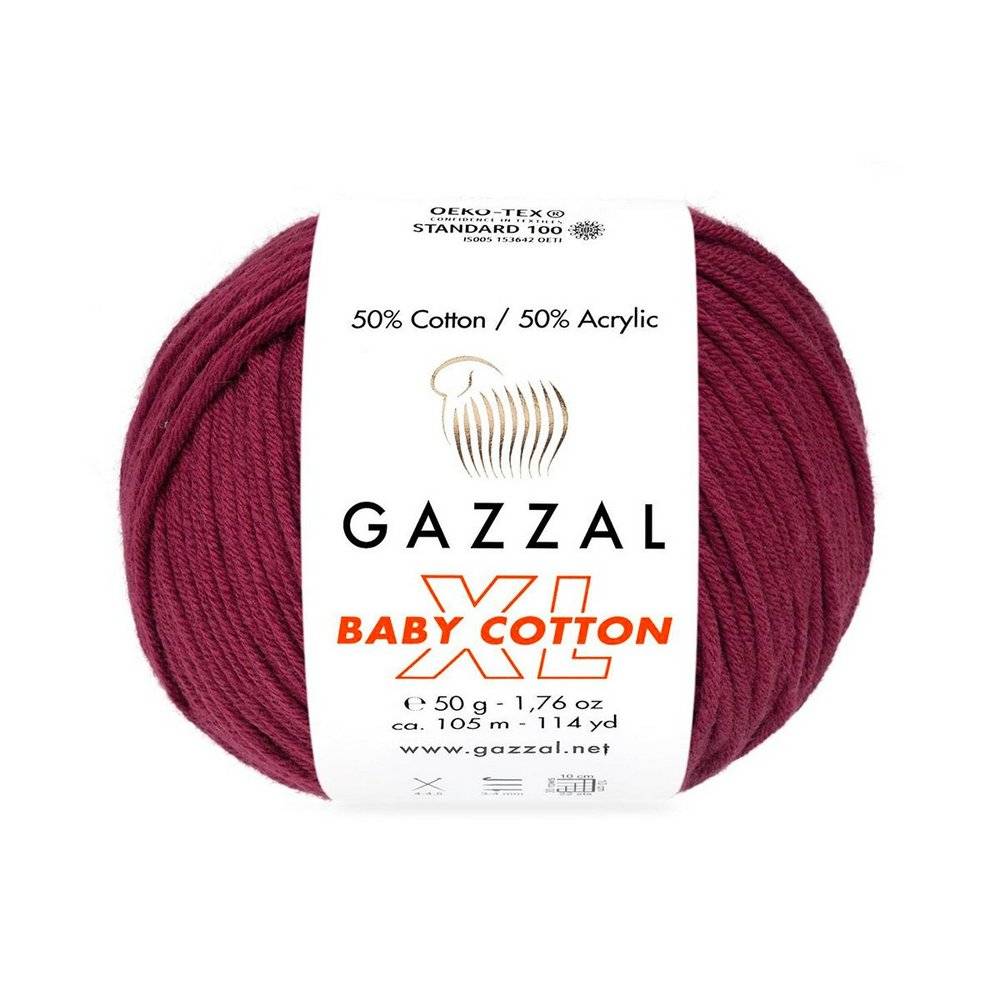 Пряжа Gazzal BABY COTTON XL (Цвет: 3442 вишня)