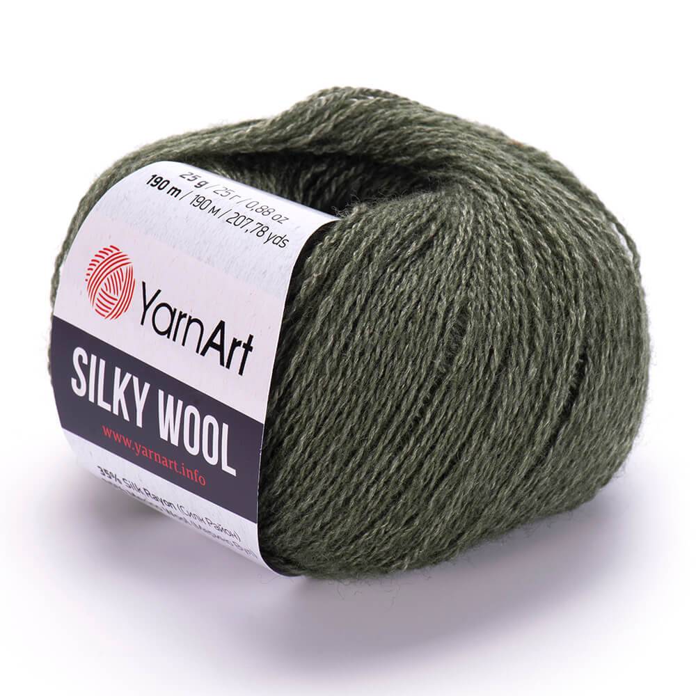 Пряжа Yarn Art SILKY WOOL (Цвет: 346 зеленый)