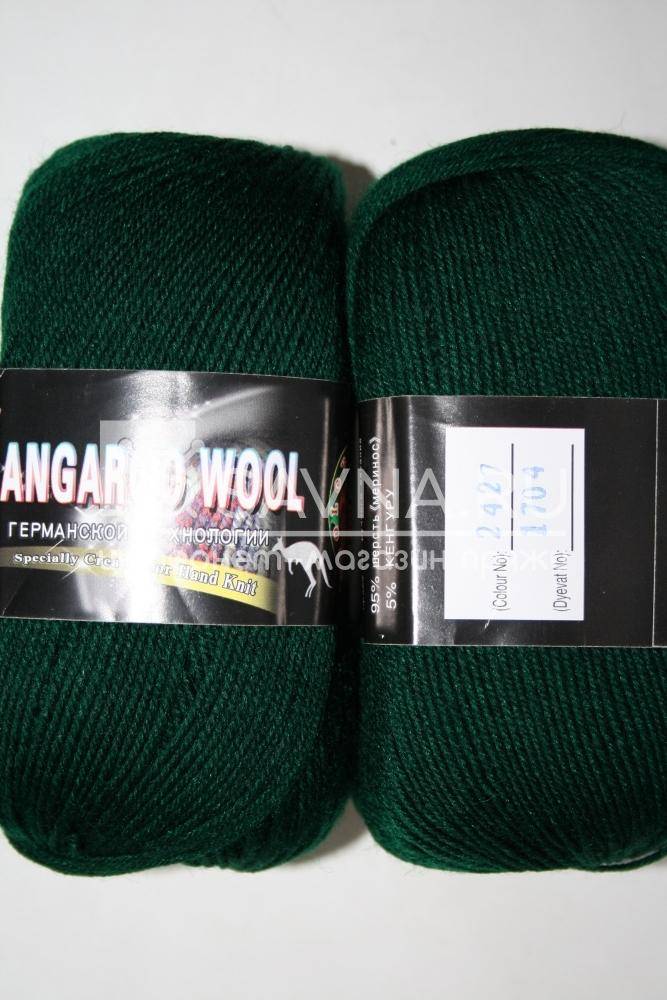 Пряжа Color City KANGAROO WOOL (Цвет: 2427 т.изумруд)