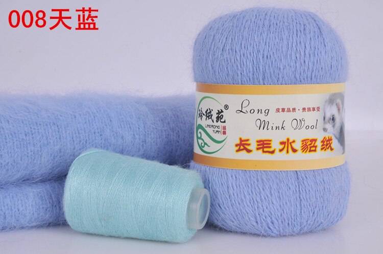 Пряжа LONG MINK WOOL (Цвет: 08 голубой)