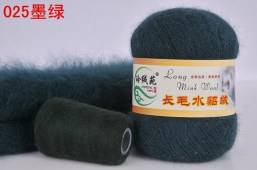 Пряжа LONG MINK WOOL (Цвет: 25 темный изумруд)