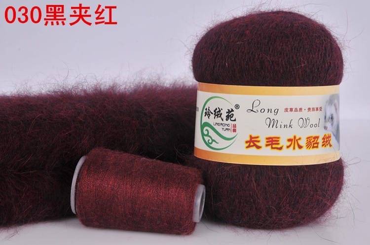 Пряжа LONG MINK WOOL (Цвет: 30 бордо)