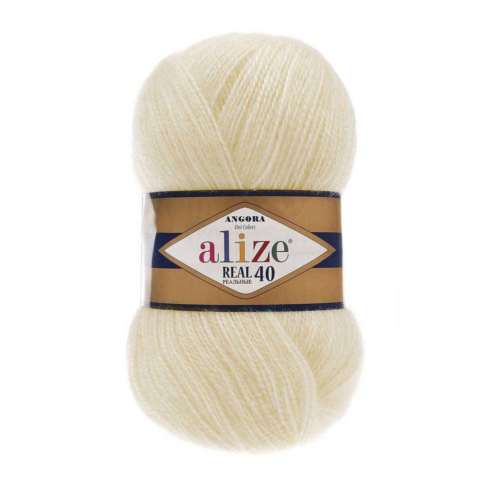 Пряжа Alize ANGORA REAL 40 (Цвет: 01 молочный)