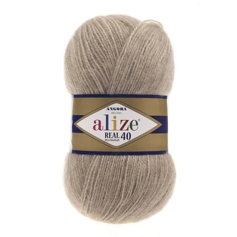 Пряжа Alize ANGORA REAL 40 (Цвет: 152 бежевый меланж)