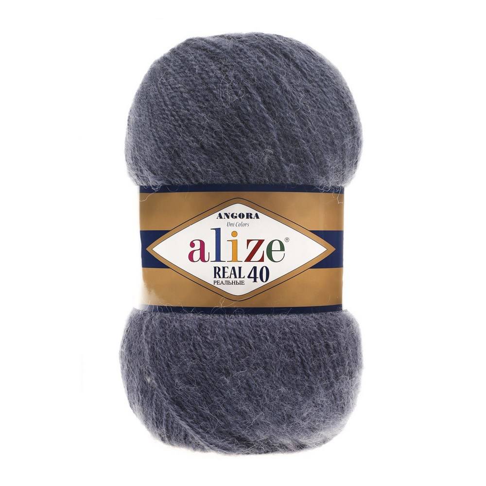 Пряжа Alize ANGORA REAL 40 (Цвет: 411 джинсовый меланж)